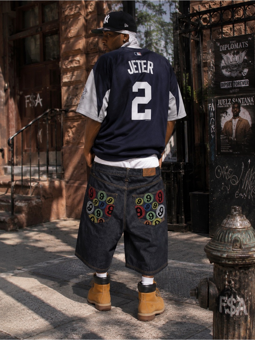Gino Green Global Embroidered Denim Jorts | Archive • c. 2006